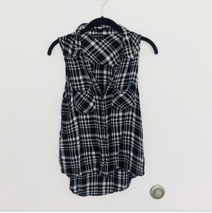 Rock & Republic sleeveless flannel shirt XS     ☆